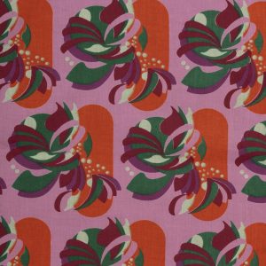 Les Touristes Long Dressing Gown in Split Pink Orange