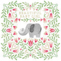 Elephants Beautiful Baby Girl Greeting Card