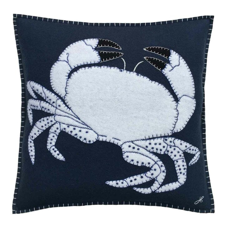 Jan Constantine Navy Blue Crab Cushion