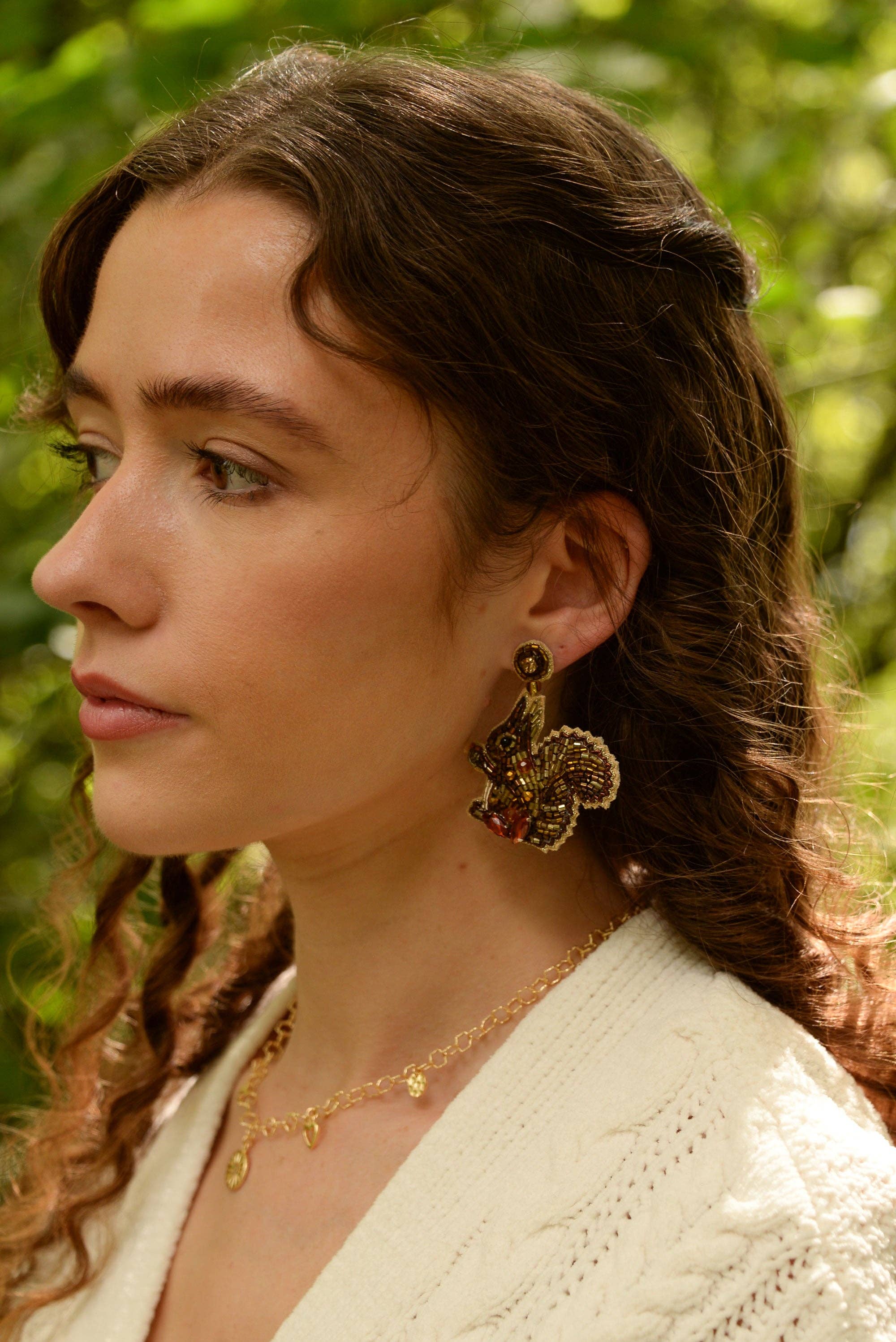 Squirrel Beaded Earrings