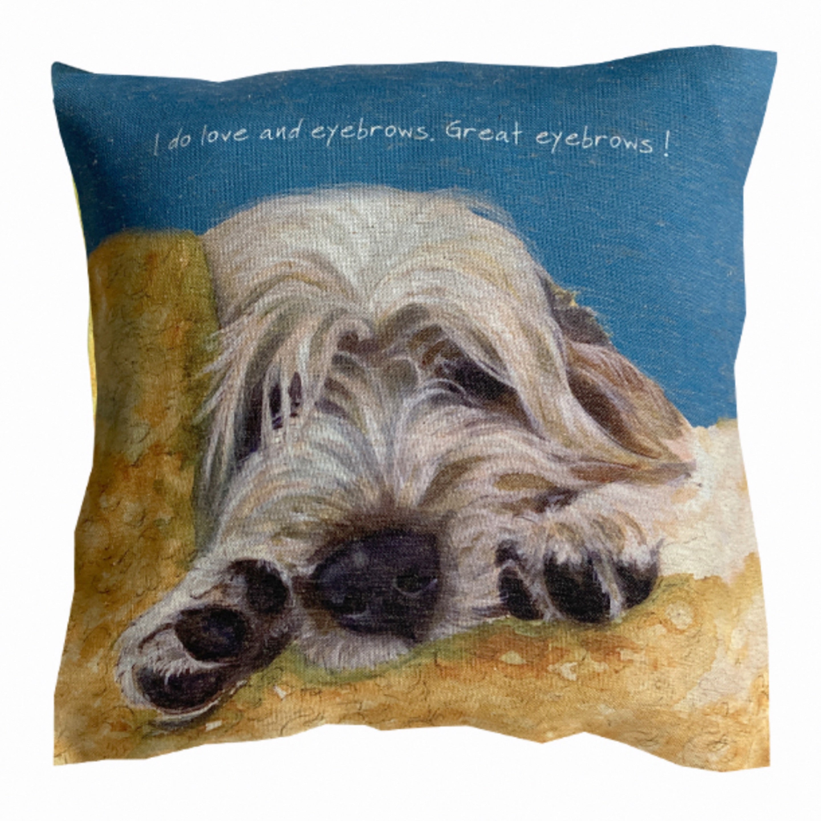 Little Dog Laughed Cushion Eyebrows