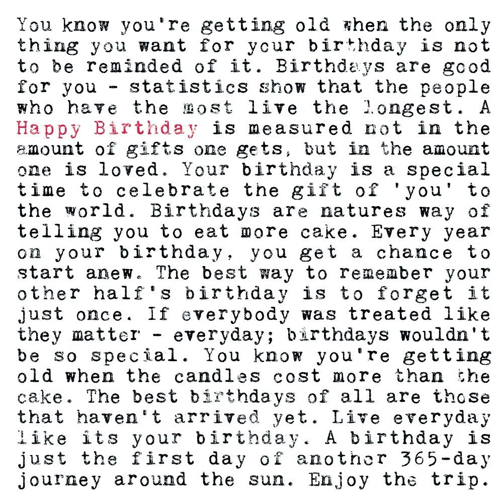 Happy Birthday Quote Card