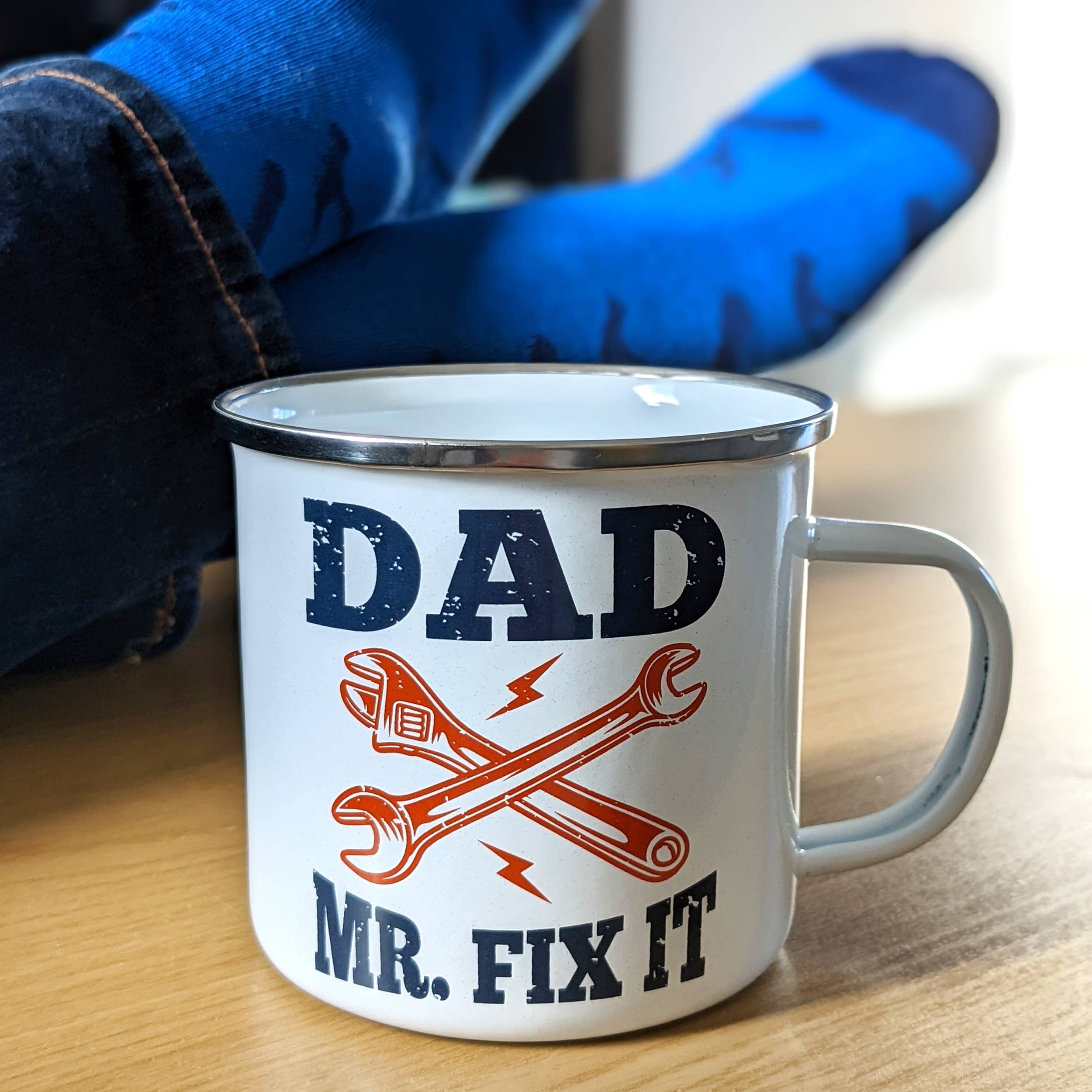 Gentlemen's Emporium Enamel Mug & Socks - Dad Mr Fix It