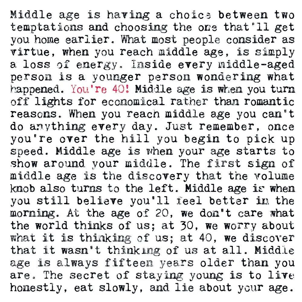 40th Birthday Card with Quotes