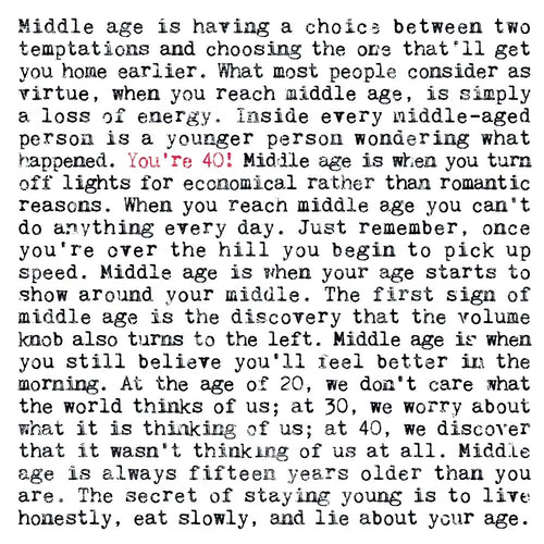 40th Birthday Card with Quotes