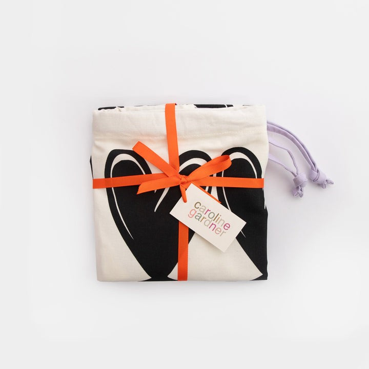 Mono Looped Hearts Drawstring Laundry Bag