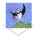 Puffin Dancing with the Daisies - Greeting Card