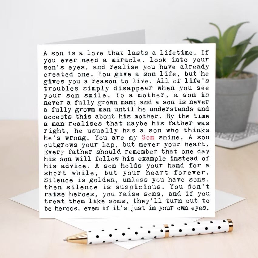 Son Quotes Card