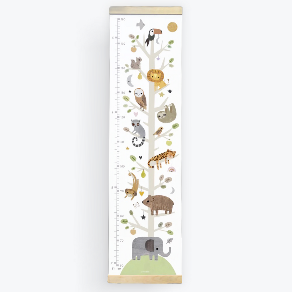 Animal Tree - Canvas and Wood Height Chart