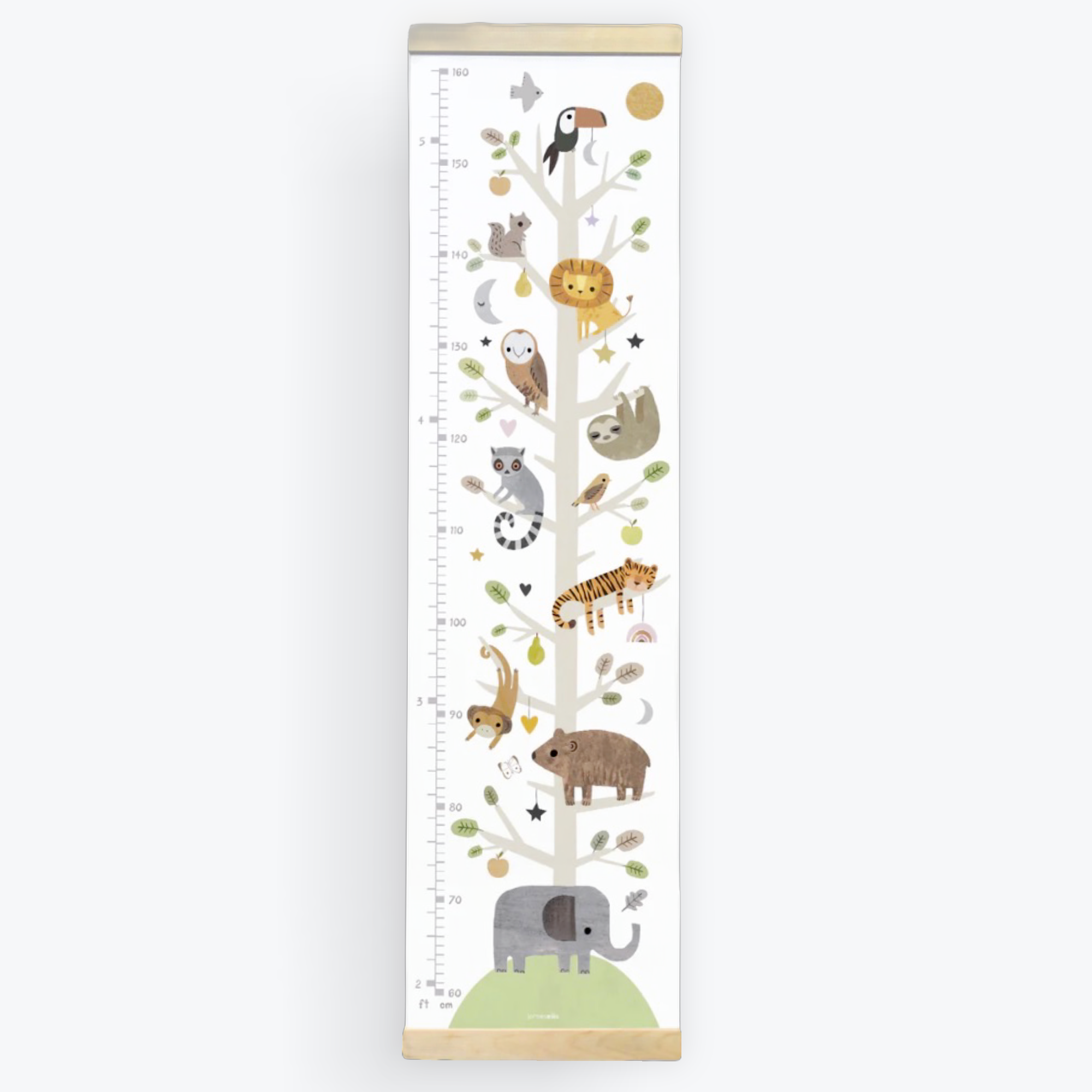 Animal Tree - Canvas and Wood Height Chart