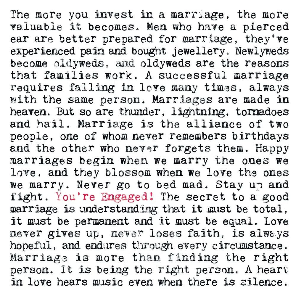 You're Engaged Quote Card