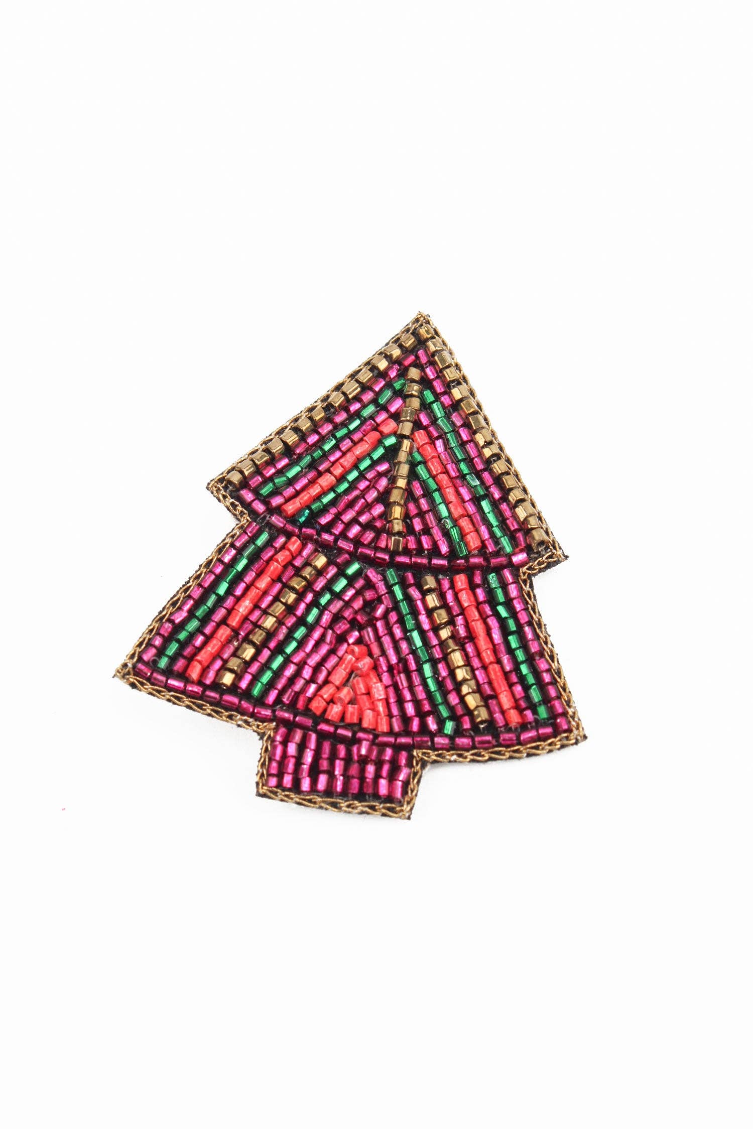 Multi Stripe Christmas Tree Brooch