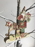 Gisela Graham Christmas Tree Santa Decoration Wooden