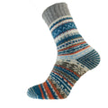 Gemjar Blue Grey and Orange Nordic Wool Blend Socks 8 to 12