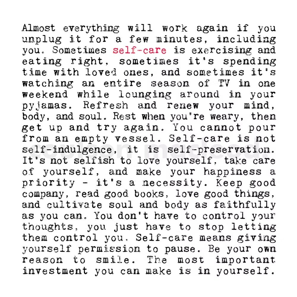 Self-Care, Thinking of you card