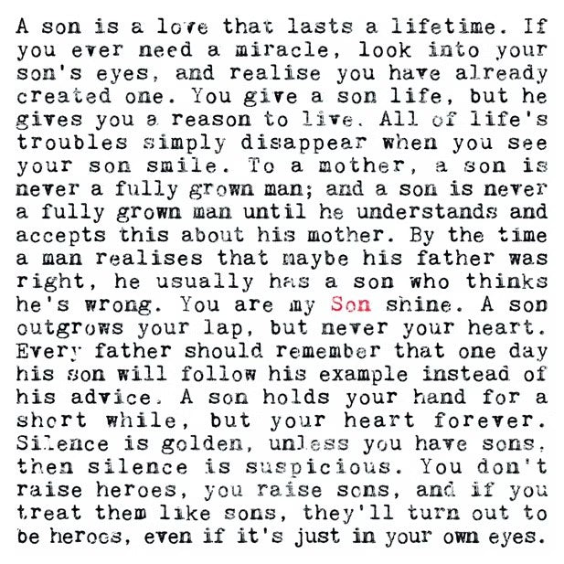 Son Quotes Card
