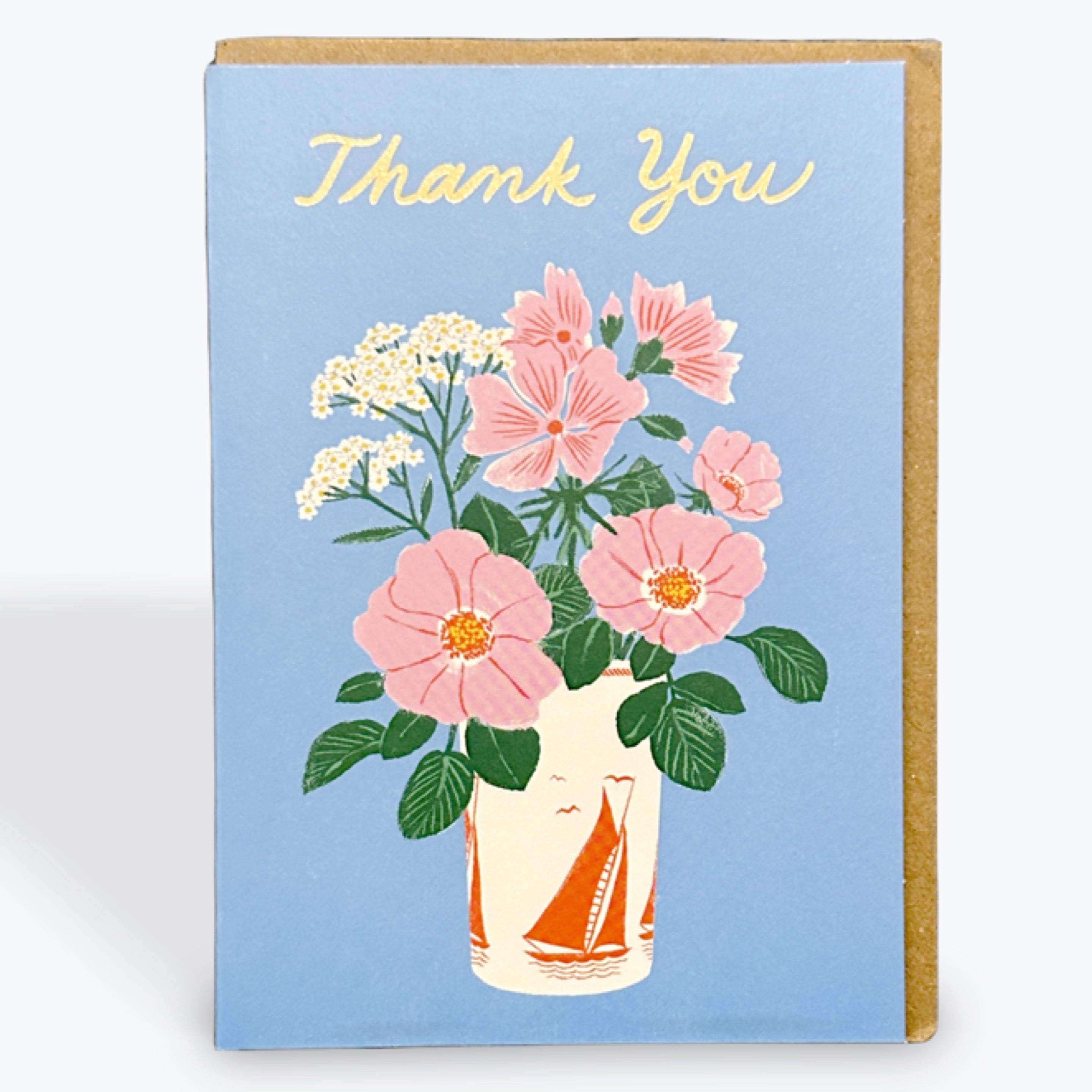 Thank You Card with Flowers in Vase