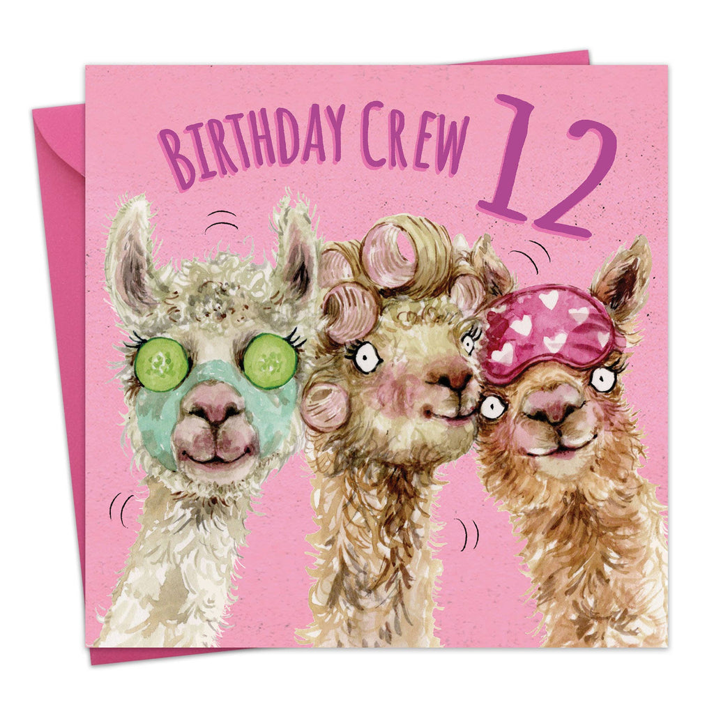 Age 12 Girls Birthday Card - Pamper - Alpaca