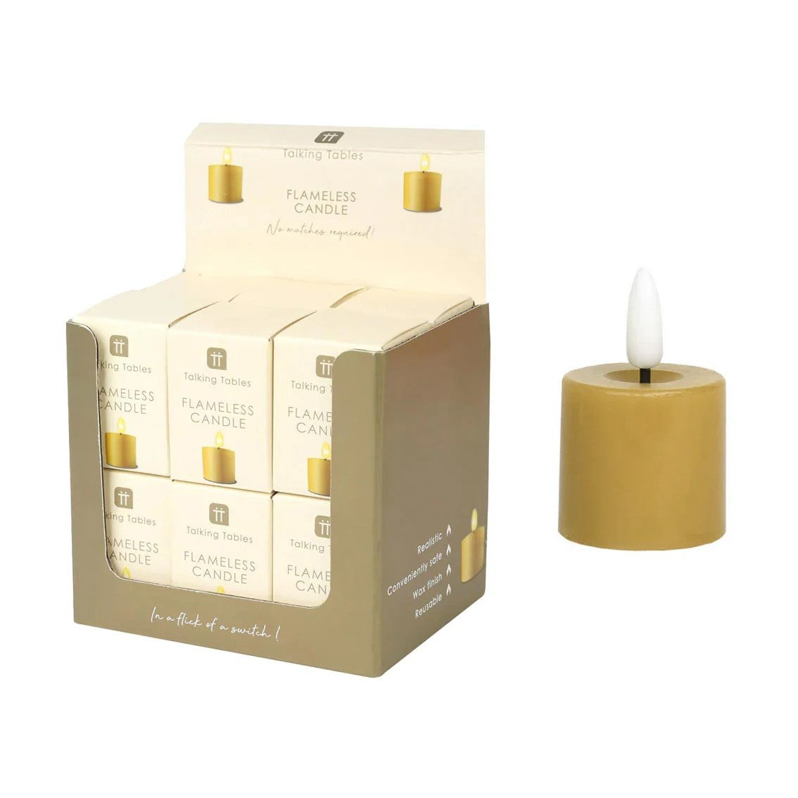 Candle Shop Gold LED Tealight