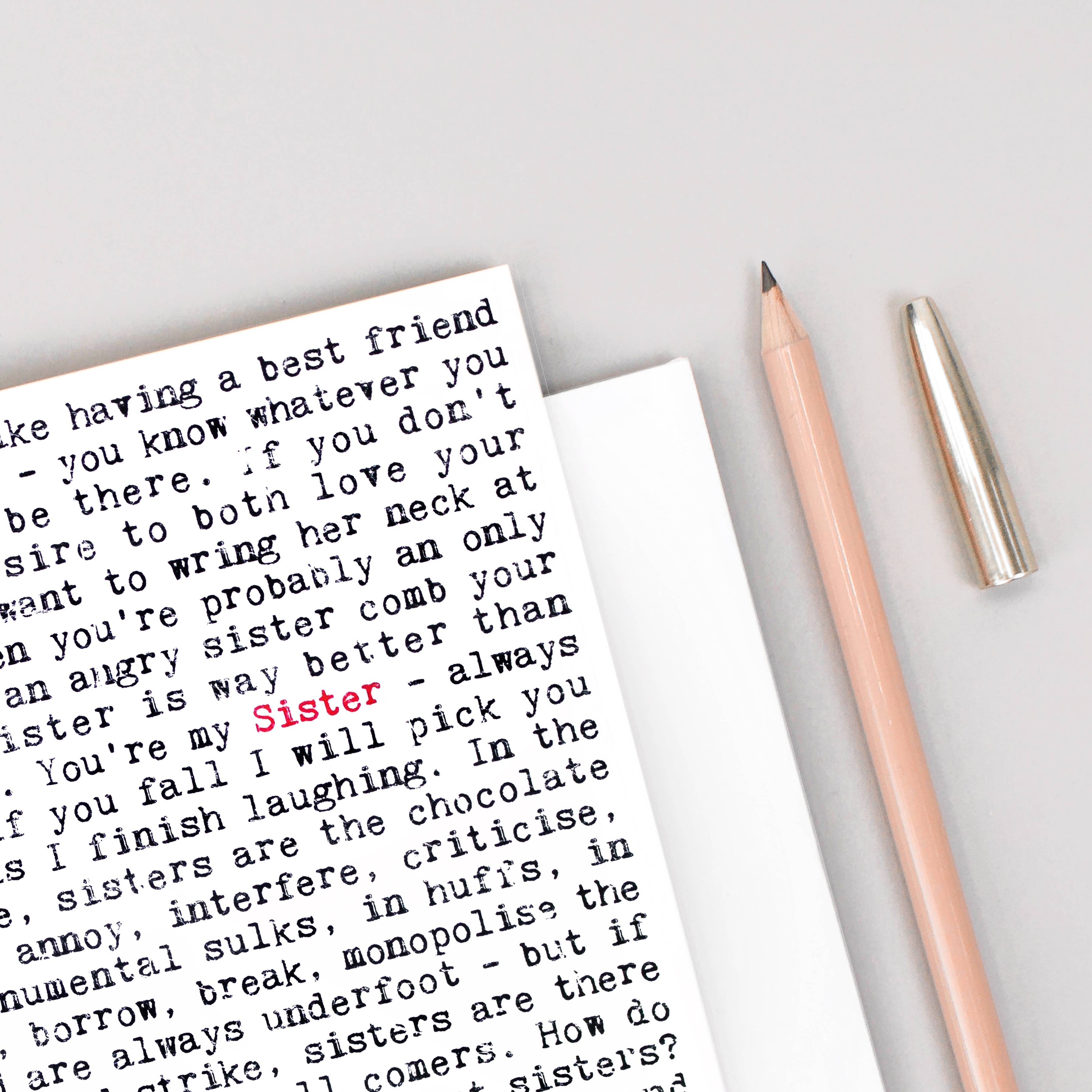 Sister Quotes Card For Her