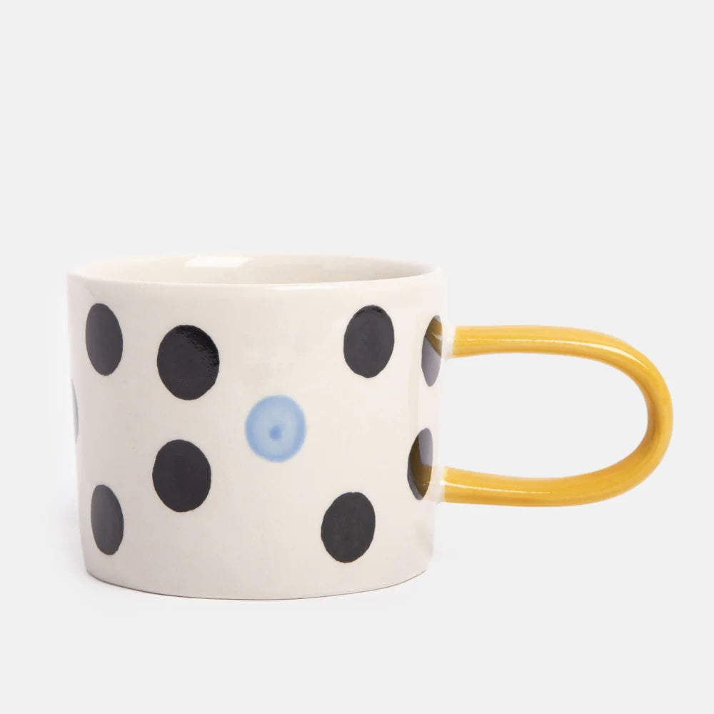 Caroline Gardner Blue Accent Dotty Ceramic Mug