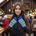 Multi Striped Two in One Gloves Ocean Waves