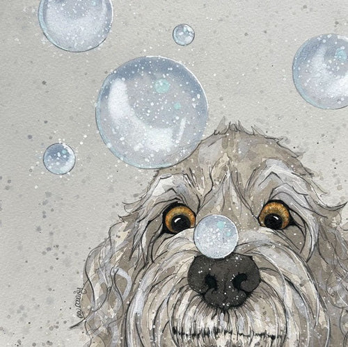 Bubbles Dog Card