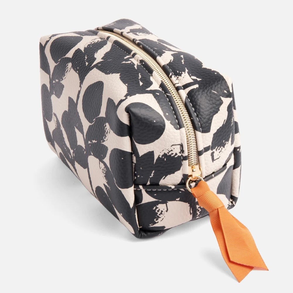 Caroline Gardner Mono Blooms Cube Cosmetic Bag