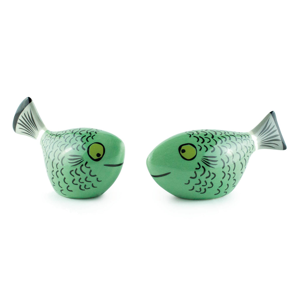 Green Fish Salt and Pepper Shakers | Hannah Turner